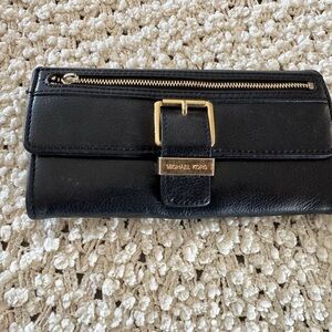 Michael Kors Black Leather Clutch Wallet